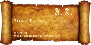 Mincz Kartal névjegykártya